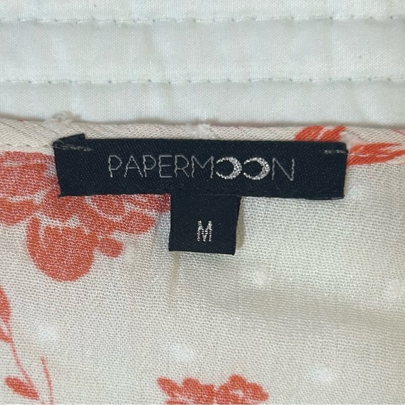 Stitch Fix Papermoon Cream and Orange Floral Top. Size Medium. Casual. Spring. - Picture 4 of 7